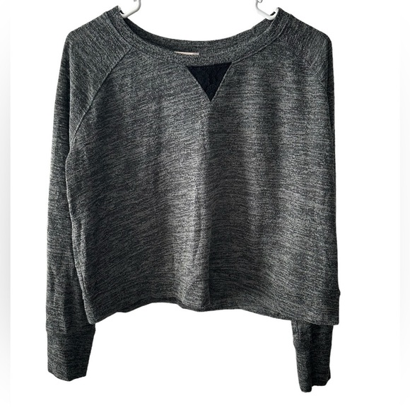Victoria’s Secret heathered gray lightweight sweatshirt w lace inset Small - Picture 1 of 12